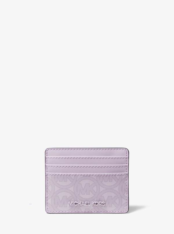 Damske Penazenky Michael Kors Jodie Logo Jacquard Card Case Svetlo Ruzove - Doplnky Michael Kors Akcia | VQAXG-8190